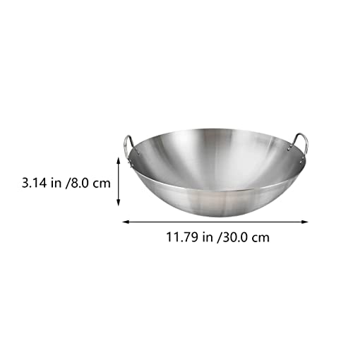 Wok redondo de acero inoxidable 30 cm para cocina miniatura 7