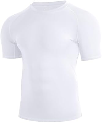 Nukuvara Men's Compression Shirt Short Sleeve Athletic Football Undershirts Quick Dry Base Layer T-S...