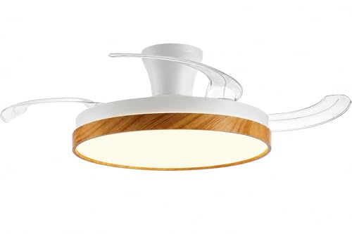 DUPI Ventilador de Techo con Luz POWER AIR LED | Motor DC Silencioso | Función Verano e Invierno | 6 Velocidades | Programable | Aspas Retráctiles | Mando a Distancia | Ø 50 cm | Madera