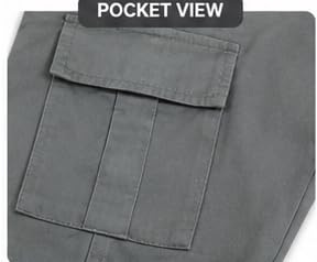 Image of Men's Jogger Cargo Pants | Stretchable Cotton Blend Utility Trousers | Regular Fit Multi Pocket Casual Bottom Wea