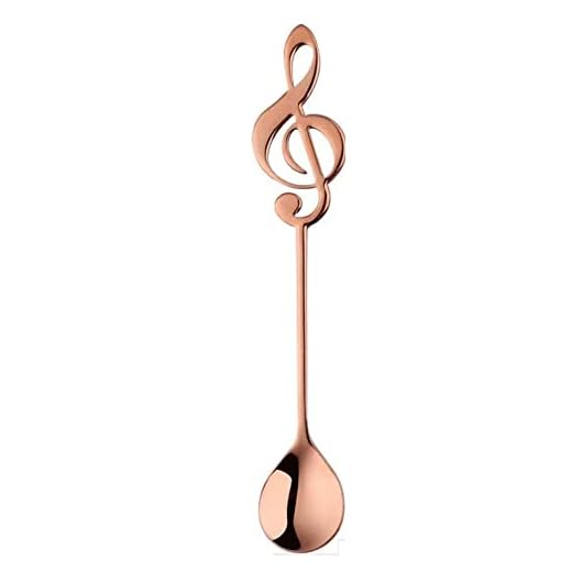 Musiknotskedar, kökssoppskedar Teskedar Färgglad efterrättssked, 304 rostfritt stål musiknotationsformade kaffeskedar Matsked Tesked,D,L'