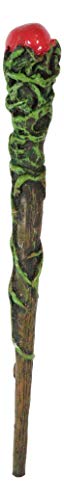 Ebros Witches Wizards and Sorcerers Realistic Fantasy Cosplay Magic Wand Decorative Magical Spells Sorcery Costume Prop Accessory Decor Collectible Figurine (Greenman Vine with Red Orb)