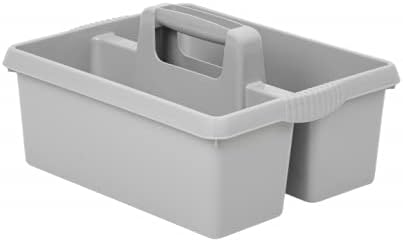 Kitchen Tidy Organiser Cleaning Caddy Multipurpose Cleaning Tools Storage Caddy with Strong Plastic Handle - Grey