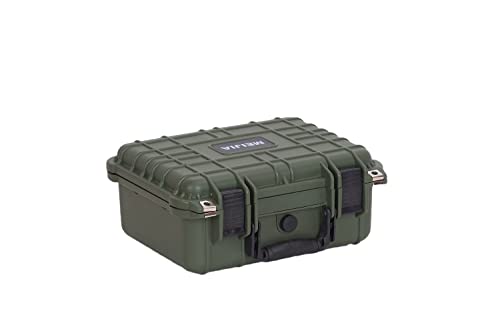 Image of MEIJIA Portable All Weather Waterproof Protective Case,Hard Case,Camera Case With Customized Fit Foam,Fit Use of Drones,Camera,Equipments,Pistols,13.35 x11.63x5.98inches (Green)