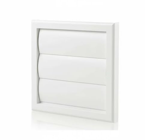 White Flap Grille 100 mm / 4" External Ducting Air Vent with Round Spigot and Non-Return Flap Shutters for Extractor Fans