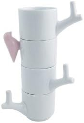 Coffee Bird Cups Set of 4
