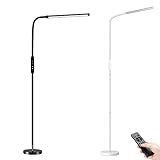 フロアライト led おしゃれ スタンドライト フロアスタンド 北欧 led 360度調整 床置き 間接照明 調光調色 リモコン付き (ホワイト)