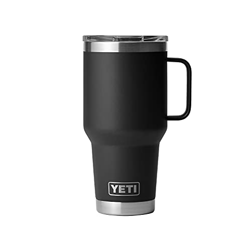 Yeti Rambler 30 Oz Travel Mug, Stainless Steel, Vacuum Insulated With Stronghold Lid, Black #TOP4