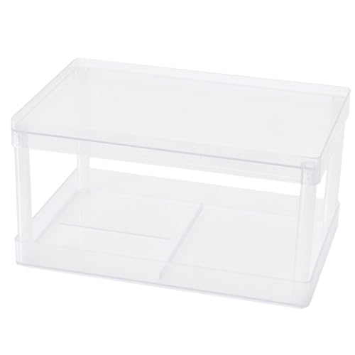 TINEASUR 透明取り外し可能双収納ラック 卓上化粧品小物整理棚 多機能寝室オーガナイザー メイク用品ディスプレイ用