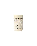 W&P Porter Travel Protective Silicone Sleeve, 16 Ounce Terrazzo Cream, Reusable Cup for Coffee or Tea, Portable Ceramic Mug with BPA-Free Press-Fit Lid, Dishwasher Safe, On-The-Go