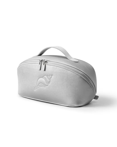Image of EACHY Travel Makeup Bag, Large Capacity Cosmetic Bag for Women, Waterproof PU Leather, Flat Open Portable Toiletry Bag for Skincare, Brushes & Travel Essentials
