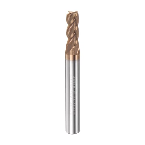 Image of HARFINGTON Micro Grain Carbide Square End Mill 3 /16 inch x 1 /2 inch (5mm x 13mm) Cut 1 /4 inch (6mm) Shank 2 inch (50mm) Length AlTiN Coated 4 Flutes Square Nose Cutter for Alloy Steel Hardened Steel