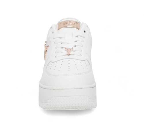 Windsorsmith Womens White Chunky Leather Platform Trainers Sneakers - Rich4
