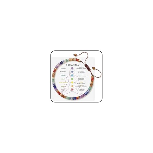 SHOFUL Chakra Armband für Frauen, Heilsteine und Kristalle, Spirituelles für Frauen, 7 Chakra Heilsteine Armband zur Meditation, Entspannung und gegen Angst