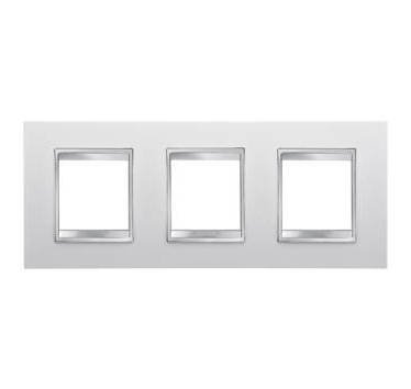 Plaque triple interrupteur blanc mat LUX haut de gamme pour intérieur contemporain