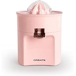Exprimidor Electrico Easy CREATE/JUICER EASY/Exprimidor Eléctrico Rosa/Apto para lavavajillas, Libre de BPA, Cono exprimidor, Filtro de Pulpa, Diseño Exclusivo, Fácil de limpiar, 40W, 150ml