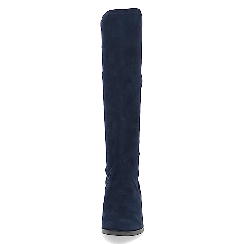 CAPRICE Damen Hohe Stiefel mit Absatz Kniehoch Vegan, Blau (Ocean Stretch), 39 EU