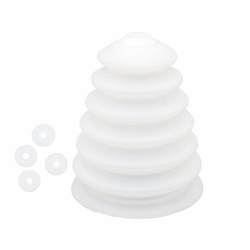TRENDIVIBE Flexible Drill Dust Cover with Silicone Gaskets Compressible Drill Dust Cover Lightweight Tool Accessory for DIYers, Wall Drilling, Concrete Work, Home Repairs, White Dust Cover