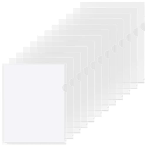 KTRIO Clear Document Folders Project Pockets for 8.5x11 Paper 12 Pack