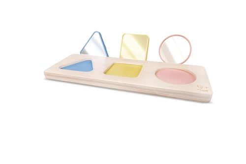 Hape Montessori Mirror Shape Puzzle | Educational Sensory Toy with Color Effects for Babies Ages 10+ Months by Hape - Image 2