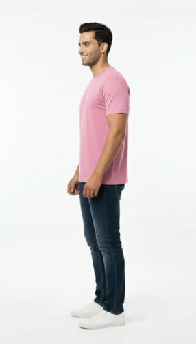 Image of Men's 100% Supima Cotton Crew Neck T-Shirt - Classic Slim Fit, Ultra-Soft Breathable Fabric, Short Sleeve Solid Tee