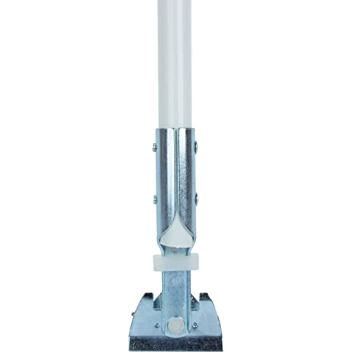 Image of SPARTA 60 inch Fiberglass Dust Mop Replacement Handle with Clip-On Jaw Clamp Connector, Sliding Locking Collar, Commercial Floor Cleaning, White (Pack of 12)