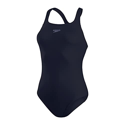 Speedo Women's Eco Endurance+ Medalist | Athletic Fit | Clasic Design| Recycled Fabric | Chlorine Resistant | Extra Flexibility, True Navy, 3636
