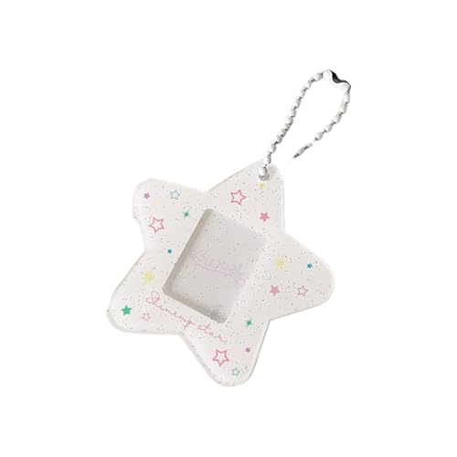 ポータブルグリッタースターアクリルカードホルダーアクセサリーエレガントなキーチェーン簡単なポータビリティとセキュアストレージソルティオジントレンディフォトカードホルダー