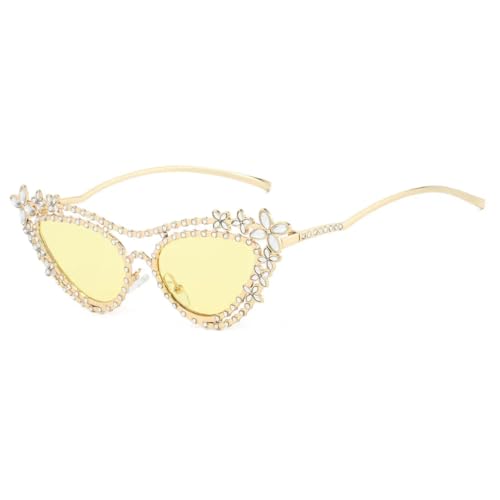 Lunettes de soleil de luxe pour femmes effet diamant chic et élégant