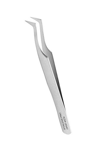 Vj Professional Eyelashes Tweezers for Beautician Lashes Extensions (Type 6), Silver