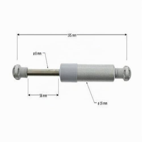 2 x Ammortizzatore a gas originale Kesseböhmer Lift-o-Mat 250 N - molla di pressione del gas/molla di compressione per raccordo Kesseböhmer