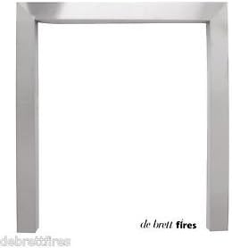 DeBrett Fires 16"/ 40cm Brushed Steel Satin NOT Shiny Gas Coal Fire Trim Frame Surround 2"/50mm face 2"/50mm return