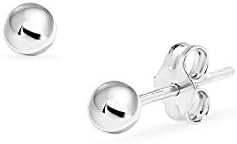 Bead Ball Stud Earrings in Sterling Silver 5mm