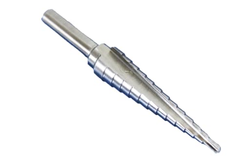 Image of TEMO M35 Cobalt Double Straight Flute Step Drill Unibit, 13 Size 1 /8 Inch To 1 /2 Inch, 1 /4 Inch Shank