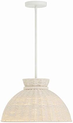 Crystorama Reese 1 Light Matte White Pendant