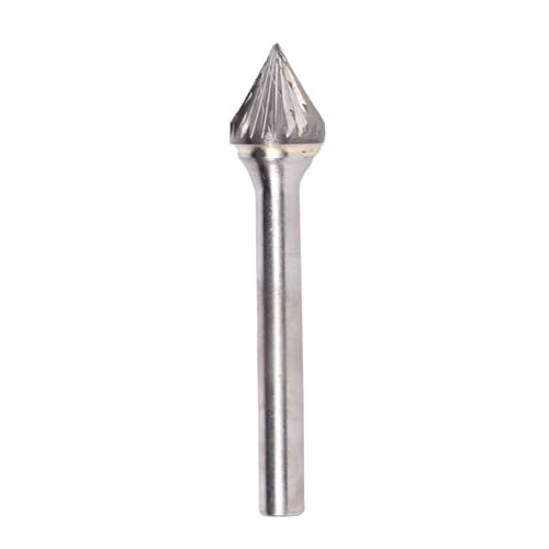 Image of Drill America SJ-5 Carbide Burr /Rotary File 60 Degree Included Angle Double Cut for Die Grinder 1 /2 inch Dia. x 7 /16 inch Cut Length with 1 /4 inch Shank and 2-5 /16 inch Overall Length, DUL Series