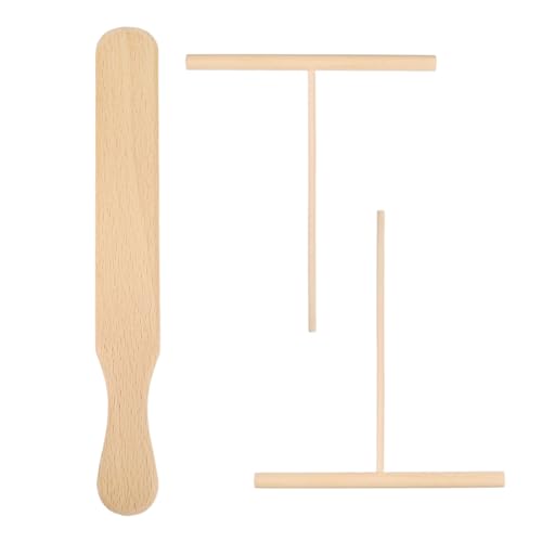 PLKSEI 3 Piezas espátulas para crepes Esparcidor de Masa Crepes con Espátula de Madera Utensilios de Cocina Esparcidor para Pancake Crepes Tortillas
