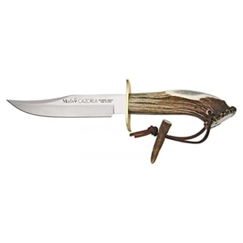 MUELA CAZ-16 Crown Stag Handle Bowie Knife with Leather Sheath
