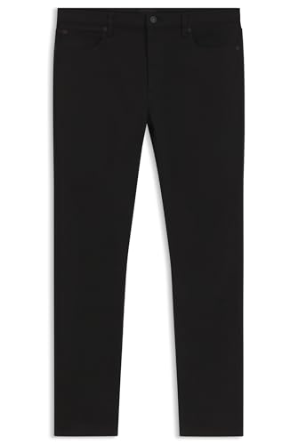 Image of HUGO Mens 734 Extra-Slim-fit Jeans in Black-Black Stretch Denim