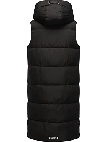 Navahoo Damen ärmellose lange Outdoorweste warme Winterjacke Schnuffelchen Black Gr. M