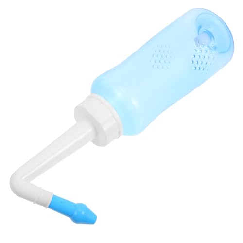 ibasenice Flacon de Rinçage Nasal Manuel 300 Ml pour Adultes et Garçon et Filles, Nettoyeur de Sinus à Pression, Vanne Réglable, Plastique Léger, Soins Nasaux Quotidiens, Pot Portable