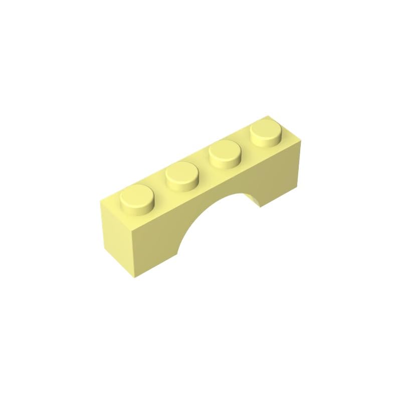 3659 Brick Arch 1X4 50 Pieces High-Precision MOC Building Bricks Replacement Parts Compatible with Lego bricks GDS-681 Bright Light Yellow โ image 1