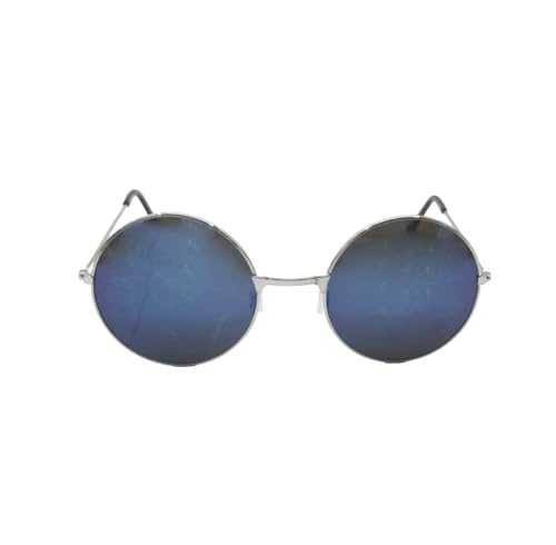 VIGUEUR Round Hippie Sunglasses Retro Hippie Glasses for Men Women, Blue2
