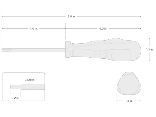 TEKTON 3/32 Inch Hex High-Torque Black Oxide Blade Screwdriver | DHX11094 | Made in USA