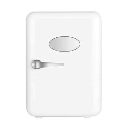 MOTIM 8 Liter Mini Fridge, Portable Beauty Skincare Makeup Fridge with LED Mirror, AC/DC Thermoelectric Cooler and Warmer Refrigerators for Bedroom, Room, Office, Car (4L, White)