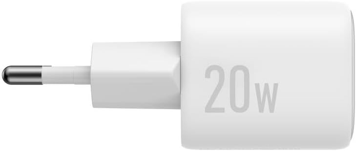Side view of the Anker Zolo 20W Type C charger, showing its compact design and the 20W power rating printed on the side.
