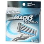 Gillette Mach3 Turbo Cartridges with Aloe & Vitamin E , 8 cartridges