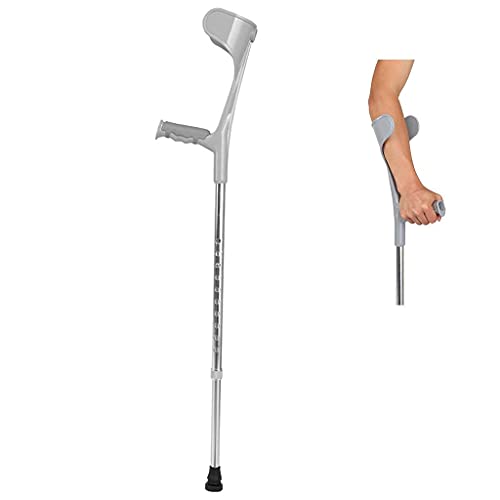OGLFGLNY Muletas de Codo de muleta Ante el antebrazo Asistencia de Aluminio Ultraligero CM Ajustable con Mango cómodo, Negro, 1 por ciento