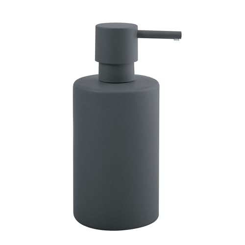 Spirella   Dispensador de Jabón en Tubo   con Bomba de Acero Inoxidable   Dispensador de Jabón Líquido   Porcelana   300 ML   Resistente y Duradero   Gris Mate