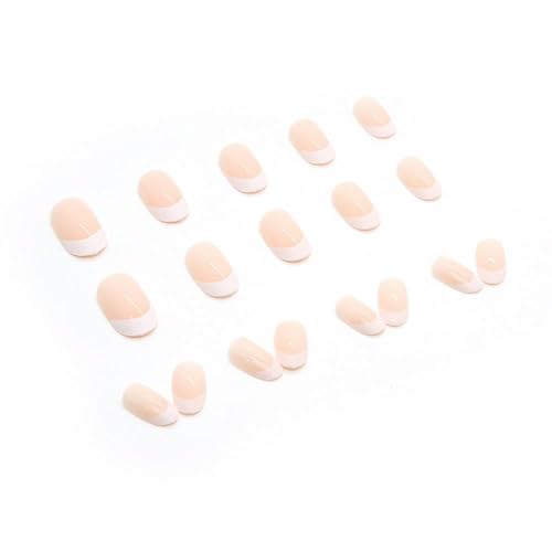 Image of ZOONA 24PCS Everlasting French Nails Artificial Nails Art Set| Lightweight & Long Lasting| Easy To Use| Quick Fix For Festivals & Special Occasions (fh-01)